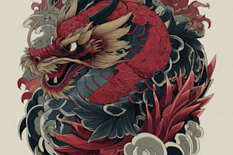 draw amazing japanese oriental tattoo