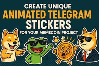create unique animated telegram stickers for your memecoin project