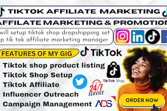 setup tiktok shop dropshipping set up tik tok affiliate marketing manager