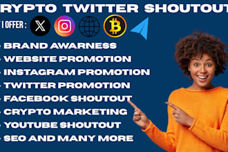 shoutout promote share link to 80m active USA UK fb twitter nft crypto audience