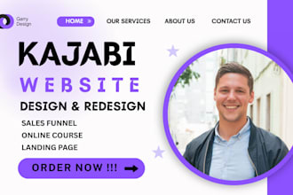 design kajabi website, kajabi sales funnel landing page, online course