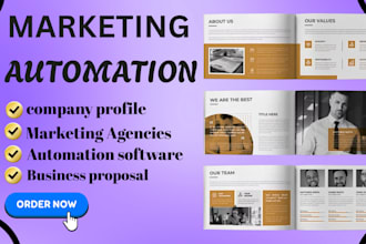 create marketing automation, client proposal, annual report, company profile