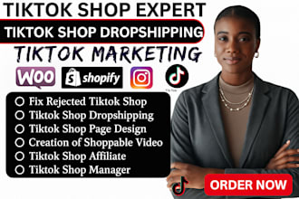 fix tik tok shop, setup tiktok shop dropshipping marketing, manage tiktok shop