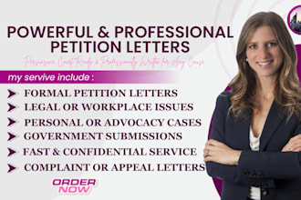write a compelling petition letter, demand letter, complaint l as your attorney