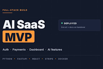 build your ai saas mvp web app with auth and payments