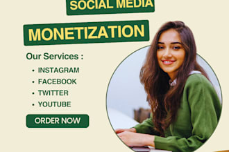 monetize USA youtube video, twitter, x marketing, instagram with real follower