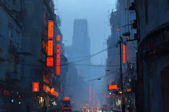 design an cyberpunk futuristic city art
