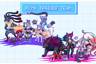 draw pokemon pixel art sprite sheet fakemon trainer custom pokemon avatar art
