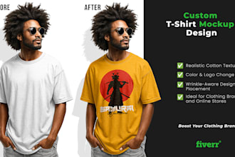 design realistic t shirt mockups for clothing brands and online stores
