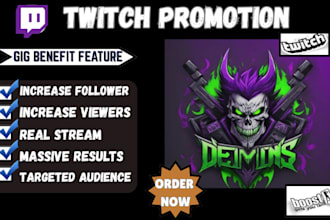 do organic twitch promotion to bring active followers, viewers reach affiliate