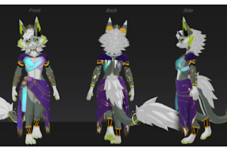 create, rig  3d furry avatar 3d vrchat avatar anime furry nsfw vr character