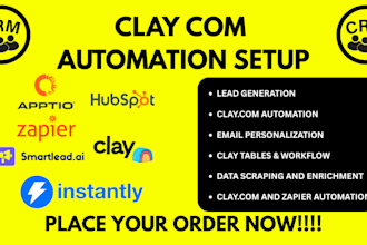 build custom clay com workflows with instantly, hubspot, zapier, and smartlead