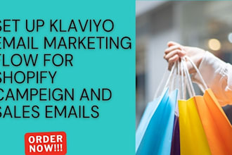 set up klaviyo email marketing flow for shopify campeign and sales emails