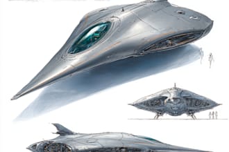 draw spaceship concept art or starship or sci fi vehicle