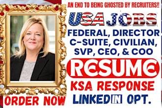 make senior, executive, c suite, board director, vp, federal resume for any role