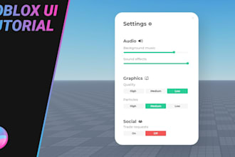 create professional roblox UI, gui for youyour roblox game