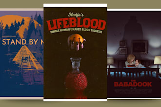 design vintage poster retro movie vintage travel poster art, flyer illustration