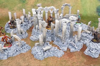 design 3d printable terrain models,mini building, tabletop game,toy figure stl