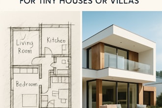draw architectural floor plans for tiny houses or villas