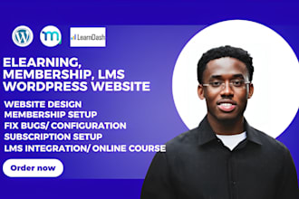 build membership memberpress website, learndash elearning lms membership website