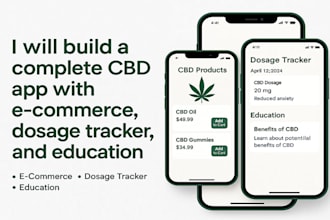build a complete cbd app with ecommerce, dosage tracker, and educational feature