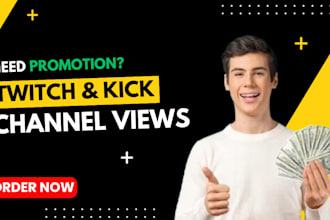 promote twitch and kick channel organically boost live streamers followers views