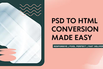 convert PSD or image to HTML CSS responsive website