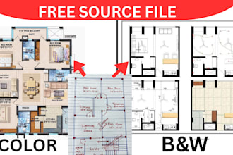 draft architectural plans in autocad and revit