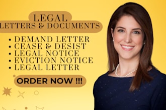 write and reply demand letters, legal letters, cease and desist