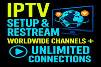 configure iptv restream, m3u playlist, global live channel unlimited connection