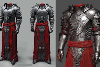 create costume cosplay armor full set wearable anime armor 3d sceptre model