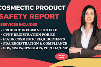 cpsr, pif, msds, sds, gmp, coa, cpnp, fda product label, UK eu cosmetic product