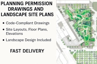 create planning permission drawings and landscape site plans for approval