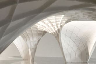 do pavilion parametric design, 3d  rhino facade model, tv parametric render