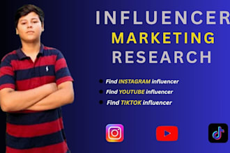 do influencer research for tiktok instagram and youtube