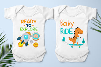 design unique hand drawn clothing prints for baby and kids