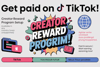 create tiktok creator reward program account  uk usa for any country