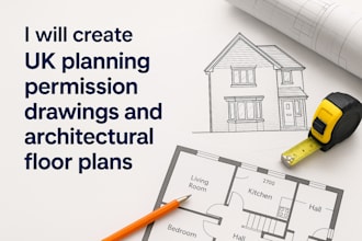 create UK planning permission drawings and architectural floor plan