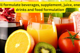 formulate beverages, supplement, juice, energy drinks and food formulation