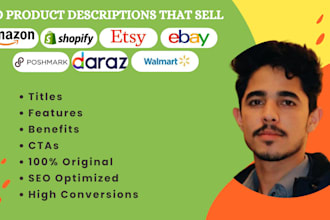 write SEO product descriptions for shopify, etsy and websites that convert