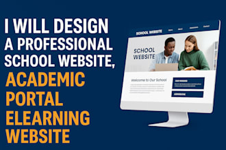 design professional school website, academic portal, elearning website