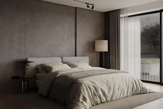 design a stunning bedroom with photorealistic renders