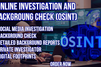 do online investigation background check osint private detective due dilligence