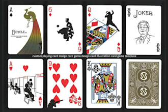 custom playing card design card illustration card game card template poker cards