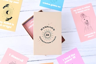 design custom printable affirmation, motivational, flashcard, quote cards