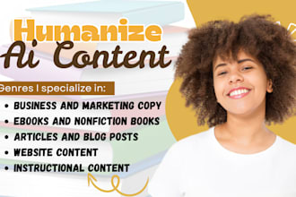 edit, rewrite, humanize ai content, check plagiarism, book editing, proofread