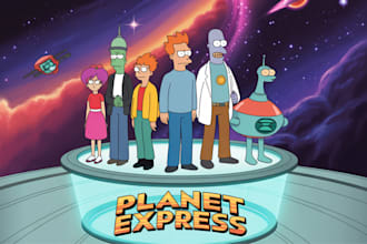 turn you into a cartoon in the style of futurama, simpsons, or family guy