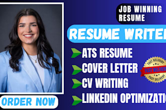 write a professional resume, CV, cover letter and optimize your linkedin profile