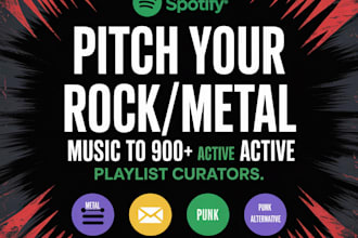 pitch your spotify rock metal music promotion to 900 active playlist curators