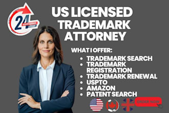 be your us licensed trademark attorney for registration, renewal, revival